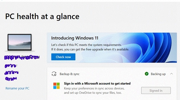 Pc health at a glance-